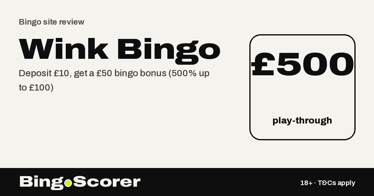 Wink Bingo Review: Promo Code WINK50 for a £50 Bonus